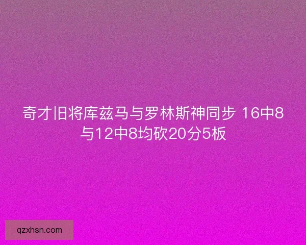 奇才旧将库兹马与罗林斯神同步 16中8与12中8均砍20分5板